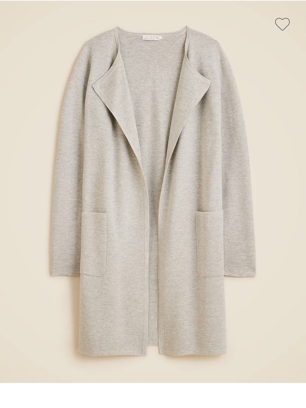 J. Crew Juliette Collarless Sweater-Blazer in Light Gray